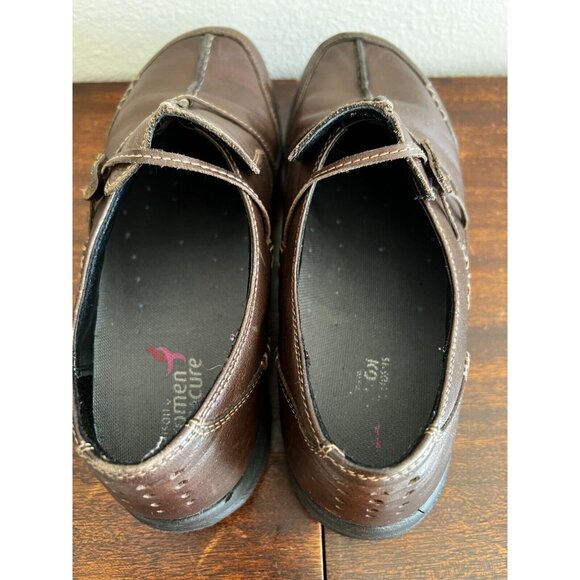 Clarks Wave Run Loafer Shoes Women's 9W Brown Leather Slip-On Embroidered - Picture 6 of 10